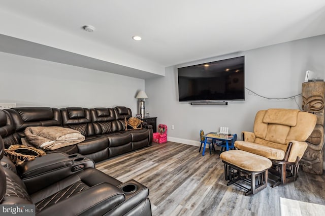 435 Potomac Run Rd, Fredericksburg, VA 22405 - living area with wood finished floors, baseboards, and recessed lighting