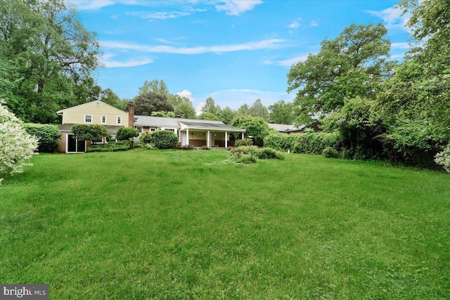 view of grassy yard