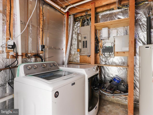 13833 Palmer House Way Unit 32-233, Silver Spring, MD 20904 - laundry area with electric panel, independent washer and dryer, and gas water heater