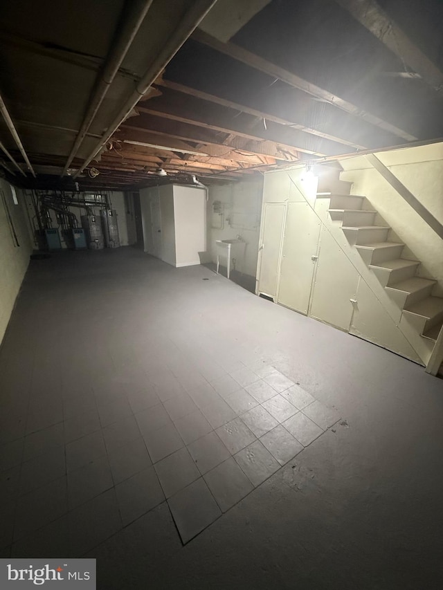 1113 Faunce St, Philadelphia, PA 19111 - unfinished below grade area featuring a sink