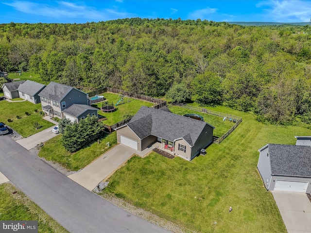 326 Soldier Dr, Bunker Hill, WV 25413 - aerial view of property and surrounding area featuring a forest