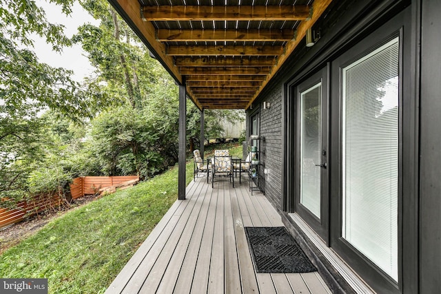 2432 S Culpeper St, Arlington, VA 22206 - wooden terrace featuring outdoor dining area