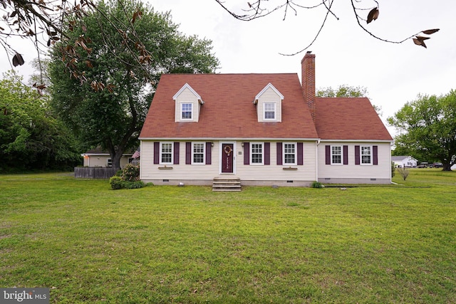 20560 Nanticoke Rd, Nanticoke, MD 21840 - cape cod home featuring crawl space, a front yard, and a chimney