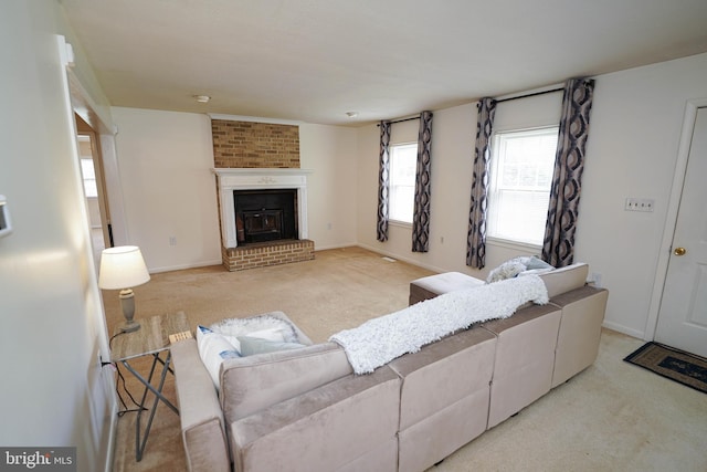 20560 Nanticoke Rd, Nanticoke, MD 21840 - carpeted living room featuring a fireplace and baseboards