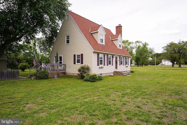 20560 Nanticoke Rd, Nanticoke, MD 21840 - rear view of property with a chimney and a wooden deck