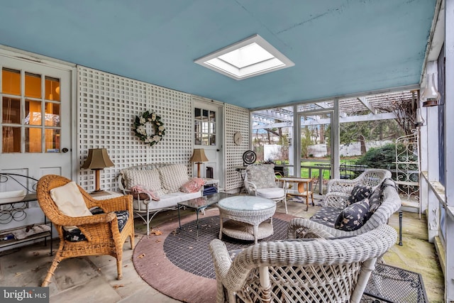 607 Rosedale Rd, Princeton, NJ 08540 - sunroom / solarium featuring a skylight and outdoor lounge area