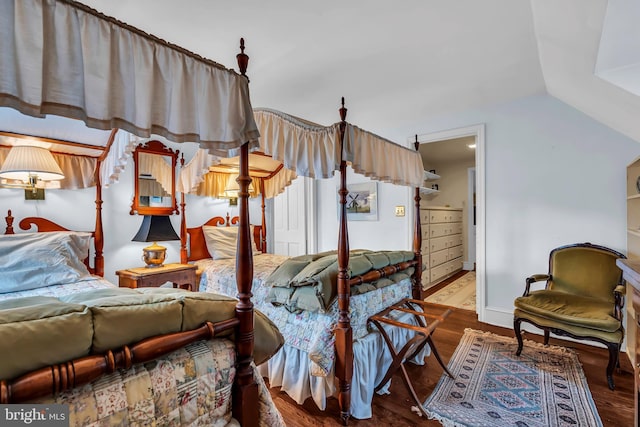 607 Rosedale Rd, Princeton, NJ 08540 - bedroom featuring vaulted ceiling and wood finished floors