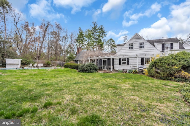 607 Rosedale Rd, Princeton, NJ 08540 - rear view of property with a chimney and a pool