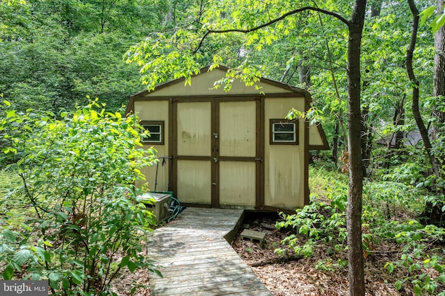 view of shed