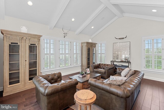 16024 Waterford Crest Pl, Paeonian Springs, VA 20129 - living area with dark wood-style flooring, recessed lighting, and baseboards