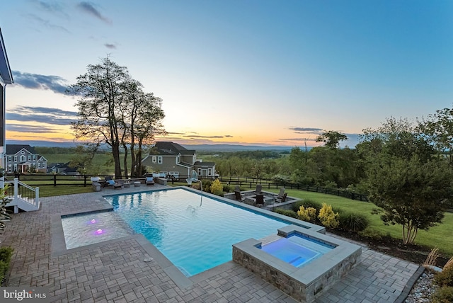 16024 Waterford Crest Pl, Paeonian Springs, VA 20129 - view of pool with a patio area, fence, and a pool with connected hot tub