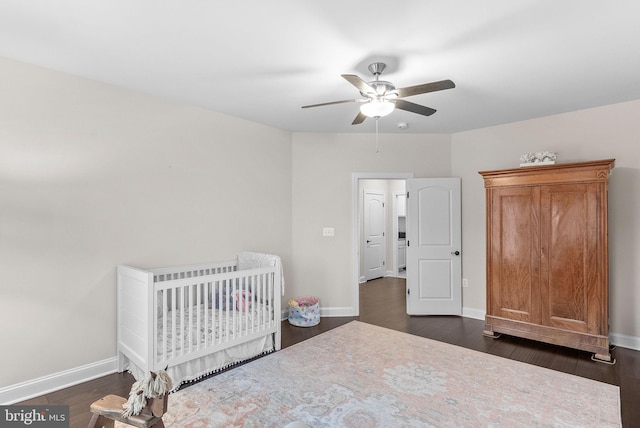 16024 Waterford Crest Pl, Paeonian Springs, VA 20129 - bedroom featuring dark wood finished floors, baseboards, and ceiling fan