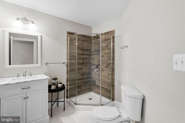 16024 Waterford Crest Pl, Paeonian Springs, VA 20129 - bathroom with a shower stall, toilet, and vanity