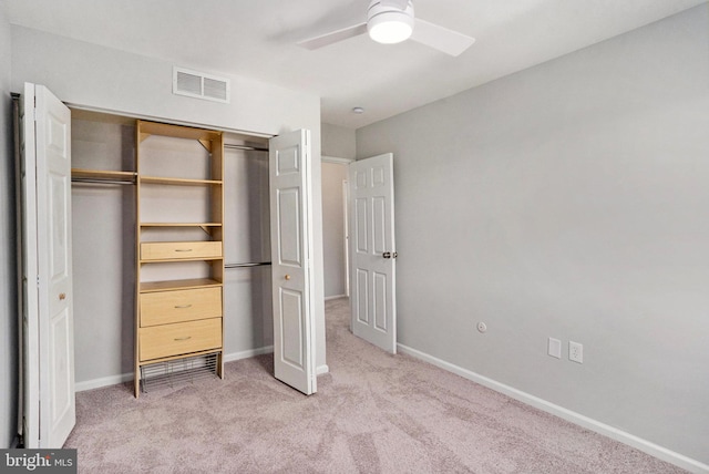 748 Jefferson St, Red Hill, PA 18076 - unfurnished bedroom featuring light carpet, baseboards, a closet, and a ceiling fan