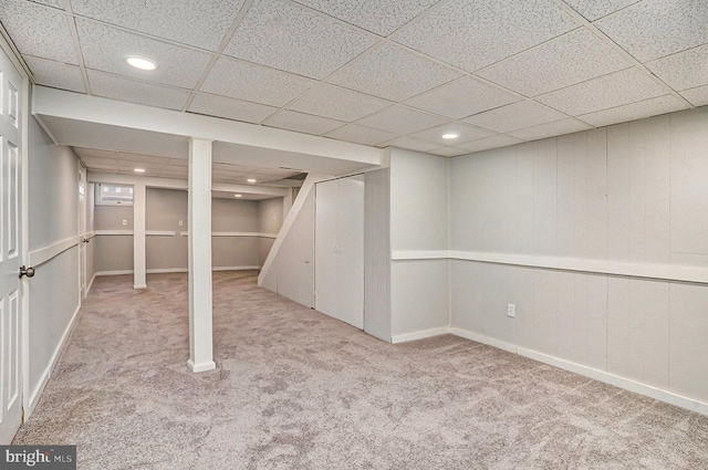 748 Jefferson St, Red Hill, PA 18076 - finished basement with carpet, a drop ceiling, recessed lighting, and baseboards