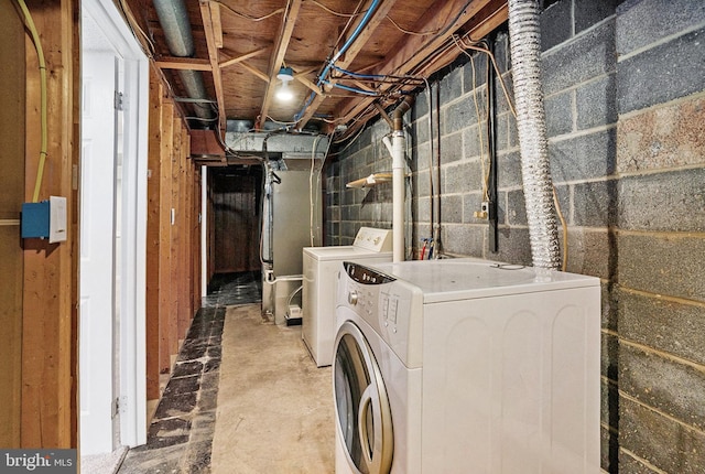 748 Jefferson St, Red Hill, PA 18076 - laundry room featuring independent washer and dryer and concrete block wall
