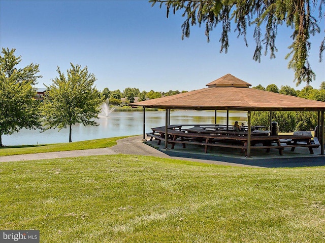 2400 Dominion Dr Unit 3D, Frederick, MD 21702 - dock area with a water view, a yard, and a gazebo