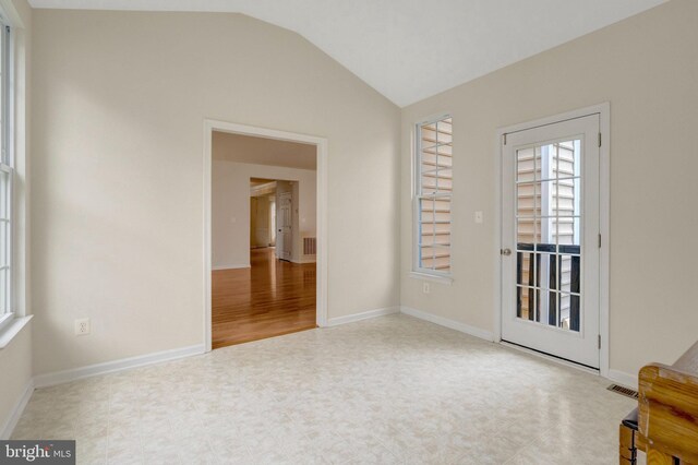 42522 Neighborly Ln, Chantilly, VA 20152 - spare room with vaulted ceiling and baseboards