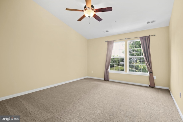 10016 Love Song Ct, Laurel, MD 20723 - unfurnished room with carpet, ceiling fan, baseboards, and lofted ceiling