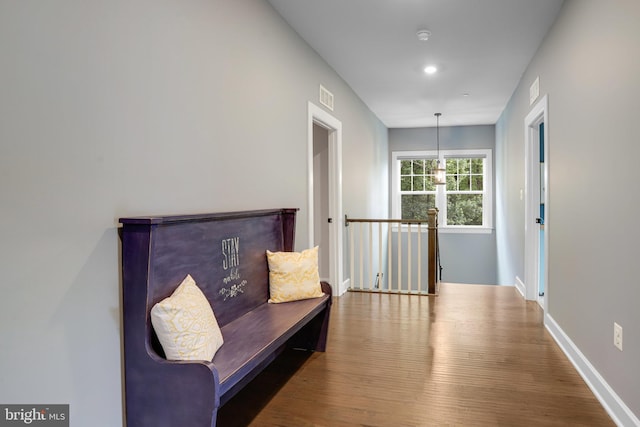133 Greentree Farm Dr, Dickerson, MD 20842 - corridor with wood finished floors, an upstairs landing, baseboards, and recessed lighting