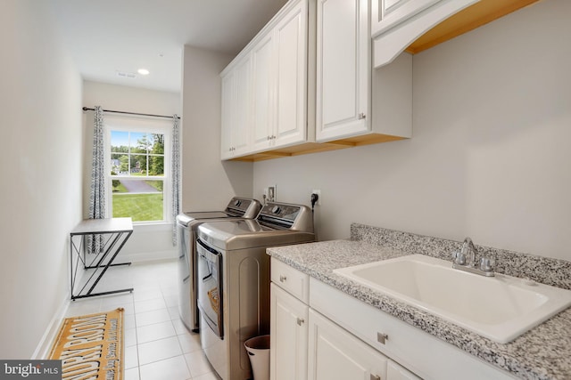 133 Greentree Farm Dr, Dickerson, MD 20842 - laundry area with washer and dryer, cabinet space, light tile patterned floors, baseboards, and recessed lighting