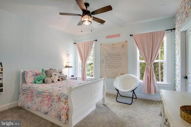 133 Greentree Farm Dr, Dickerson, MD 20842 - carpeted bedroom with a ceiling fan and baseboards