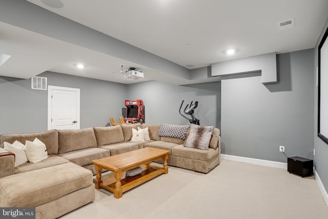 133 Greentree Farm Dr, Dickerson, MD 20842 - living room featuring carpet flooring, baseboards, and recessed lighting