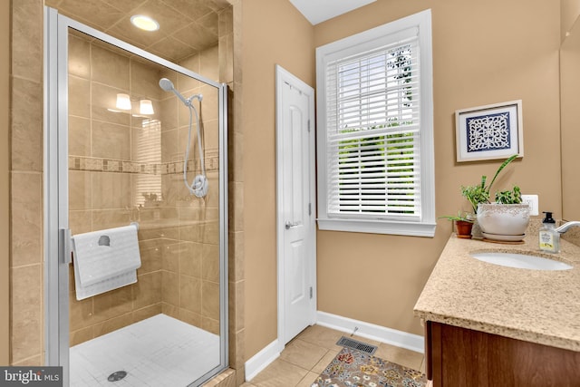 2906 Cornus Way, Joppa, MD 21085 - full bath featuring vanity, a stall shower, tile patterned flooring, and baseboards