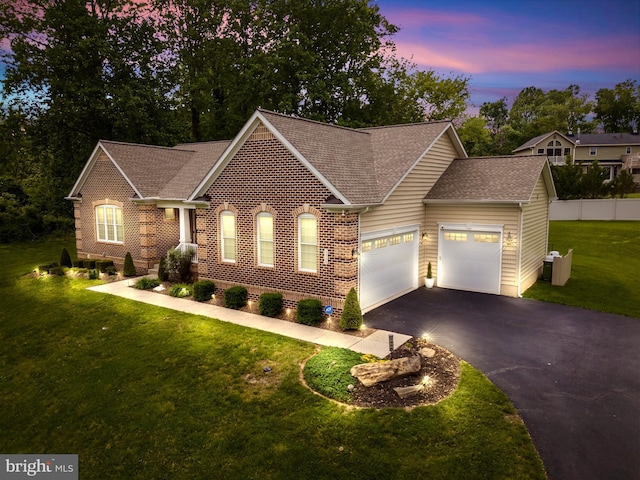 2906 Cornus Way, Joppa, MD 21085 - view of front of home with an attached garage, driveway, a shingled roof, and brick siding