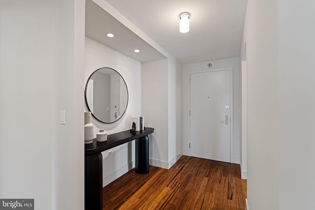 2018 Walnut St Unit 19Gh, Philadelphia, PA 19103 - hallway with dark wood finished floors, baseboards, and recessed lighting