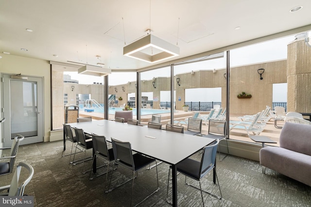 2018 Walnut St Unit 19Gh, Philadelphia, PA 19103 - dining room featuring plenty of natural light and carpet