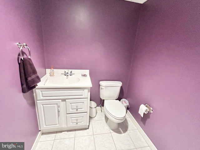 52 Dalton Way, Southampton, PA 18966 - half bathroom featuring tile patterned floors, baseboards, toilet, and vanity