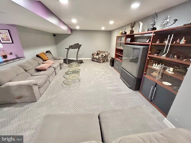 52 Dalton Way, Southampton, PA 18966 - carpeted living area with baseboards and recessed lighting