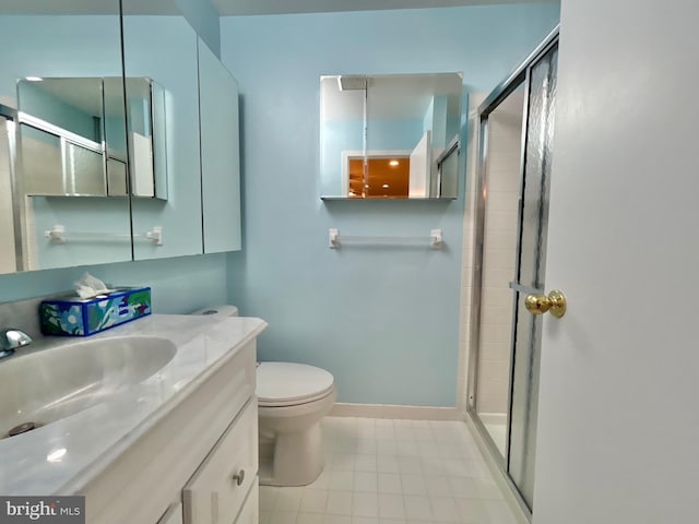 52 Dalton Way, Southampton, PA 18966 - full bathroom featuring a shower stall, toilet, tile patterned flooring, and vanity