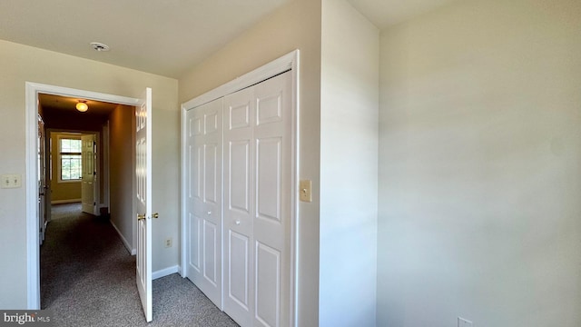 208 Eastern Ave, Annapolis, MD 21403 - hallway with dark carpet and baseboards