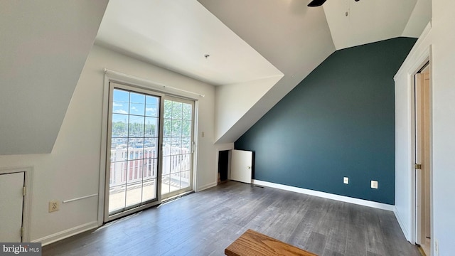 208 Eastern Ave, Annapolis, MD 21403 - bonus room featuring wood finished floors, lofted ceiling, ceiling fan, and baseboards