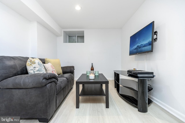 2113 Montrose St, Philadelphia, PA 19146 - living area featuring baseboards, light wood-style floors, and recessed lighting