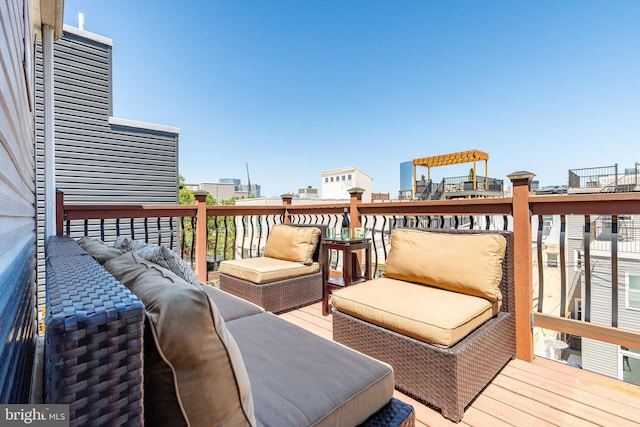 2113 Montrose St, Philadelphia, PA 19146 - wooden deck with an outdoor living space