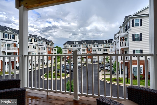 balcony with a residential view
