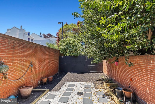 view of patio with a fenced backyard