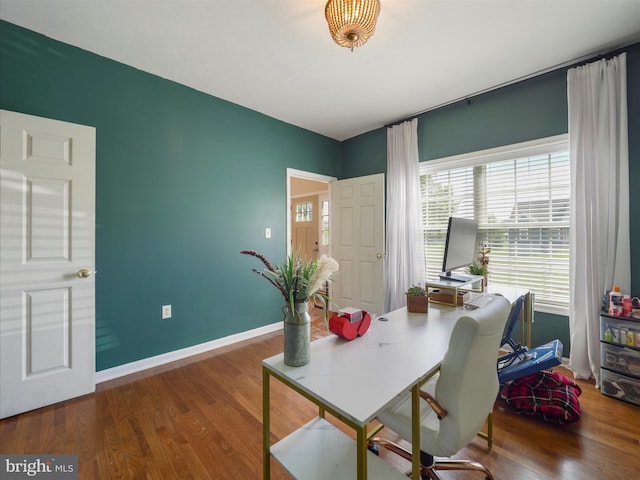 67 Tinning Ct, Hedgesville, WV 25427 - office area with wood finished floors and baseboards