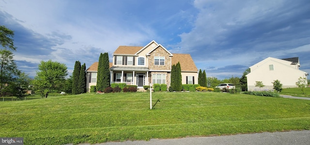 12413 Summit Vista Dr, Mercersburg, PA 17236 - view of front of property featuring stone siding, a porch, and a front yard