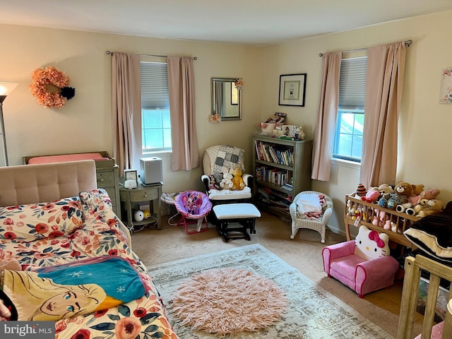 bedroom with carpet floors