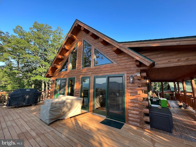 158 Hideaway Ln, Upper Tract, WV 26866 - deck featuring area for grilling
