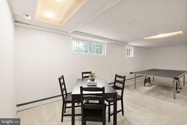 5632 Maxine Ct, Alexandria, VA 22310 - recreation room featuring a baseboard heating unit and carpet floors