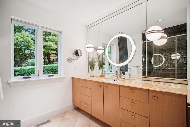 302 Ellsworth Dr, Silver Spring, MD 20910 - full bathroom with vanity, tile patterned flooring, baseboards, and recessed lighting