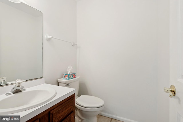 15 Horseshoe Dr, Mount Laurel, NJ 08054 - half bathroom with toilet, vanity, tile patterned flooring, and baseboards