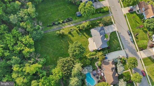 15 Horseshoe Dr, Mount Laurel, NJ 08054 - aerial overview of property's location featuring a pool and nearby suburban area