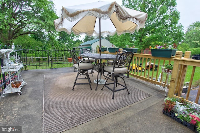 view of patio / terrace featuring outdoor dining space