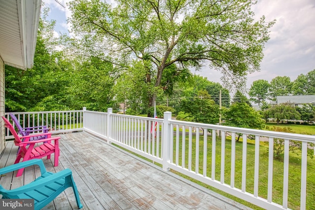 388 Monument Dr, Montross, VA 22520 - deck with a yard and view of wooded area